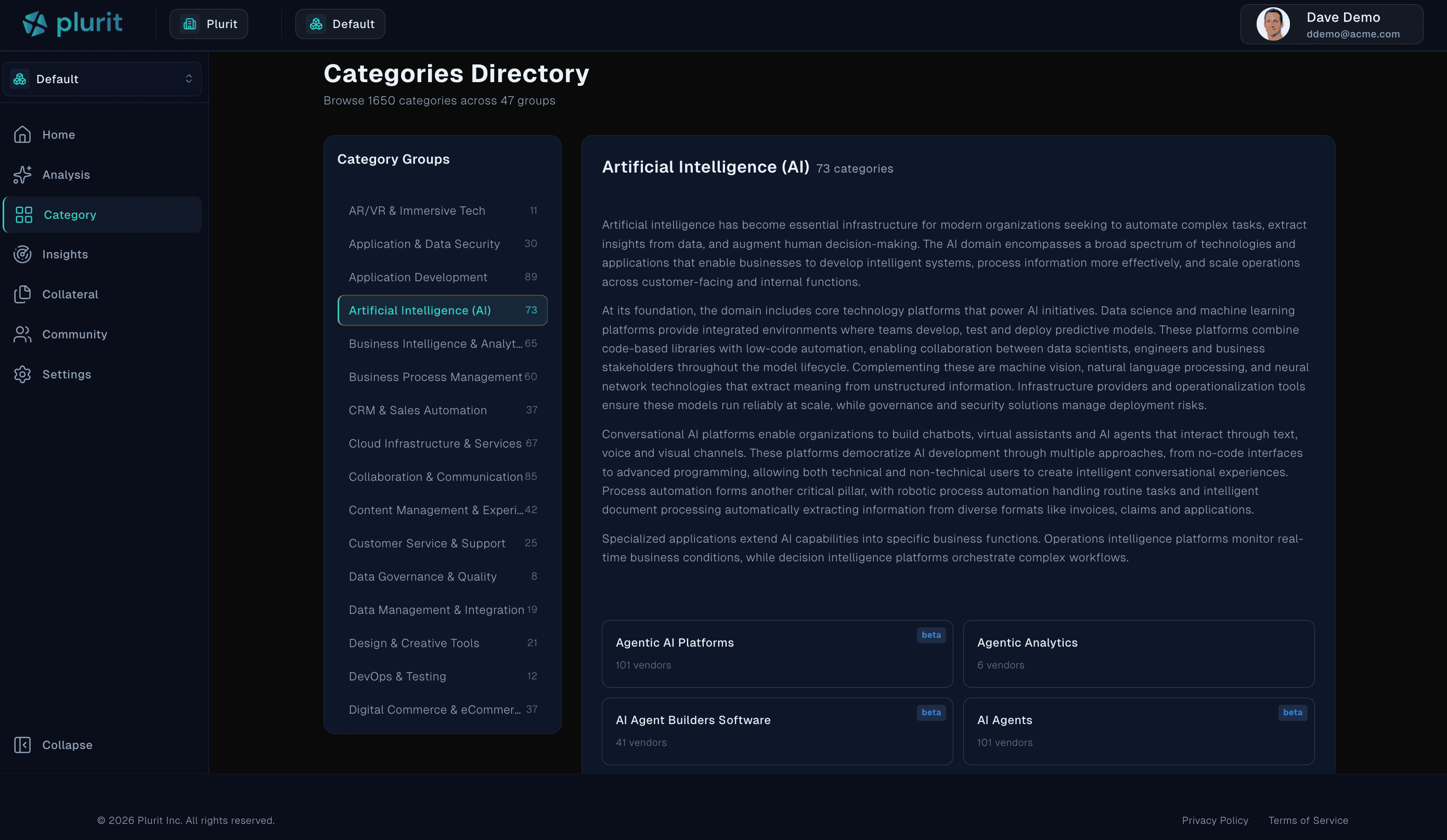 Plurit platform screenshot 3